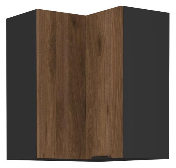 Dulap superior de bucătărie de colț Monzesa 60x60 GN 72 2F (nuc okapi + negru) . 1096955