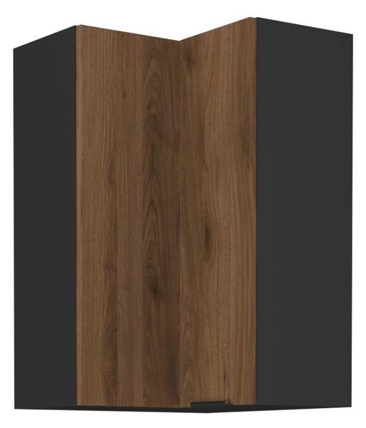 Dulap superior de bucătărie de colț Monzesa 60x60 GN 90 2F (nuc okapi + negru) . 1096956