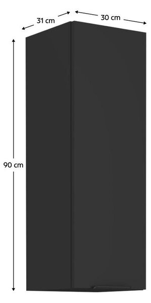 Dulap de bucătărie superior Sobera 30 G 90 1F (negru). 1097014