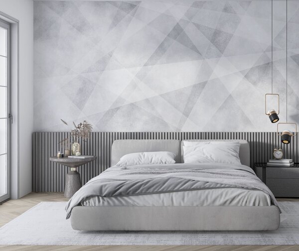 Fototapet Fundal alb și gri, Fototapet geometric 3D, Fototapet populare, u97205 - Tapeko.ro