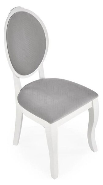Scaun alb cu gri VELO, gri/alb, stofa catifelata/lemn, 44x53x96 cm