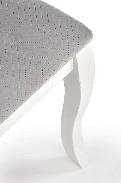 Scaun alb cu gri VELO, gri/alb, stofa catifelata/lemn, 44x53x96 cm