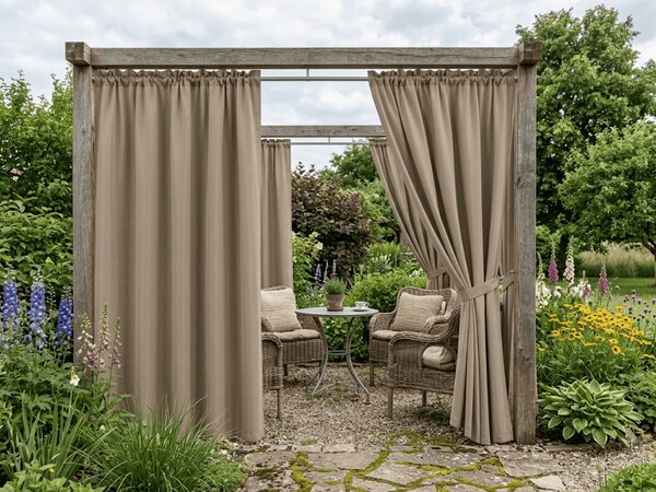 Perdea de gradina GARDIO impermeabila 150x220 cm, maro deschis