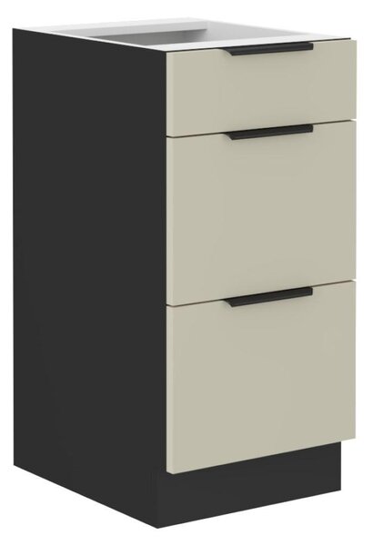 Dulap de bucătarie inferior Arikona 40 D 3S BB (cașmir + negru). 1097034