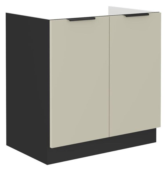 Dulap inferior chiuvetă Arikona 80 ZL 2F BB (cașmir + negru) . 1097026