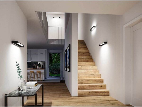 Lampă de perete Paulmann, Lucille, reglabil, Negru, Baie, Metal, Modern