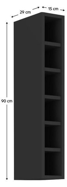 Raft de bucătărie superioară Arikona Monzesa Sober 15 G 90 OTW (negru). 1097082