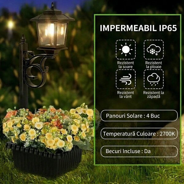 Bloomlamp™ Ghiveci De Flori Cu Felinar Solar