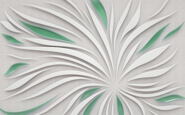 Fototapet Un design alb și verde, Fototapet 3D, Fototapet populare, u06452v2 - Tapeko.ro