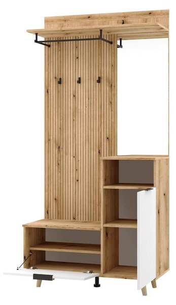 Mobilier hol Nadrano (stejar evoke + alb) . 1097141
