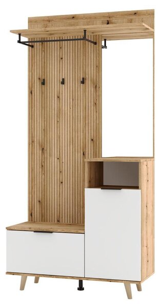 Mobilier hol Nadrano (stejar evoke + alb) . 1097141