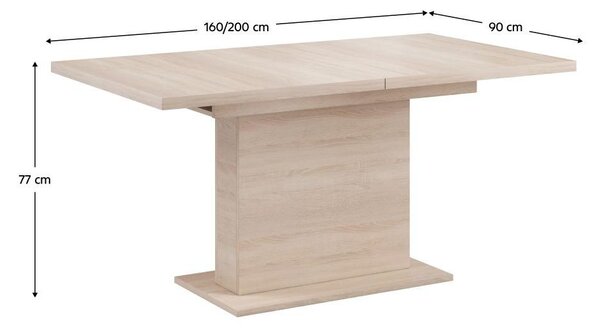 Masă de sufragerie extensibilă Bovata (stejar sonoma) (pentru 6-8 persoane). 1097143