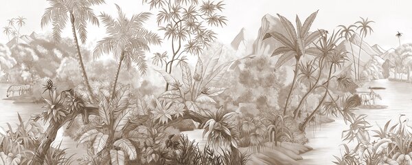 Fototapet Un desen de pădure, Fototapet jungle, Fototapet populare, u59039v2 - Tapeko.ro