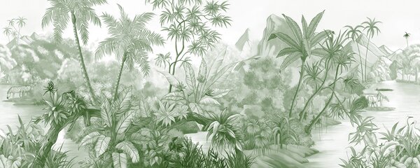 Fototapet Un desen de pădure, Fototapet jungle, Fototapet populare, u59039v3 - Tapeko.ro