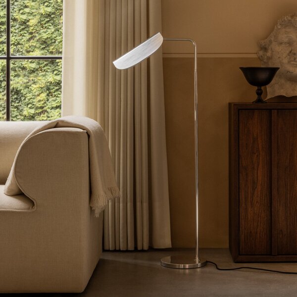 Audo Copenhagen Lampadar Wing, aluminiu, înălțime 113 cm, reglabil, reglabil, Metalic, Camera de zi / sufragerie, Aluminiu, Design