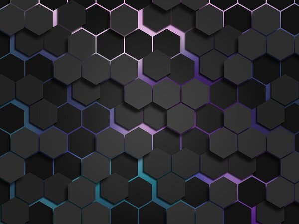 Fototapet Un grup de hexagoane negre, Fototapet 3D, Fototapet populare, u79935v2 - Tapeko.ro