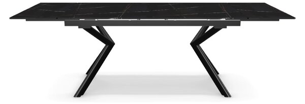Masa extensibila NORTON, negru cu efect de marmura/negru, 160/240x90x7
