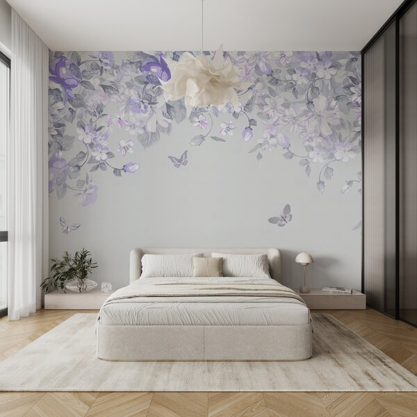 Fototapet Un design floral cu fluturi, Fototapet flori, Fototapet populare, u94295v3 - Tapeko.ro