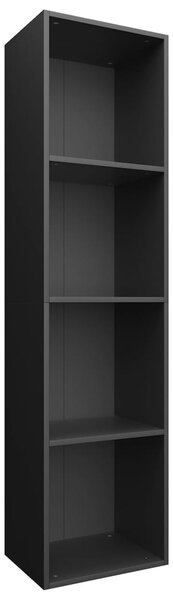 Bibliotecă/Comodă TV, negru, 36 x 30 x 143 cm, PAL