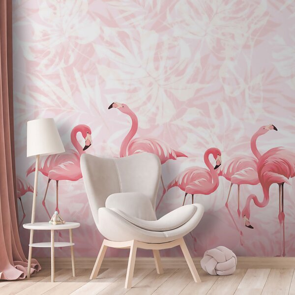 Fototapet Un grup de flamingo roz, Fototapet flamingo, Fototapet populare, u97217 - Tapeko.ro