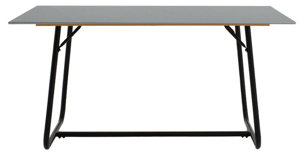 Masa Revello imitatie de piatra aspect marmura neagra - picior metal negru 150x90x75cm