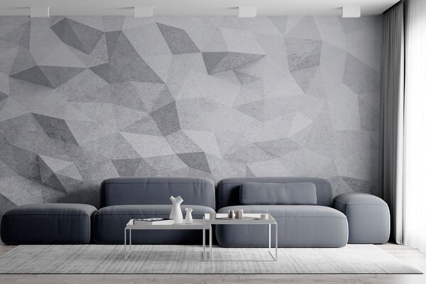 Fototapet Un fundal alb și gri, Fototapet geometric 3D, Fototapet populare, u97336 - Tapeko.ro