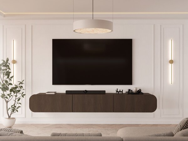 Comodă TV Comfivo Amorus, Stejar închis, MDF, PAL laminat, 36x239x36cm, 36 kg