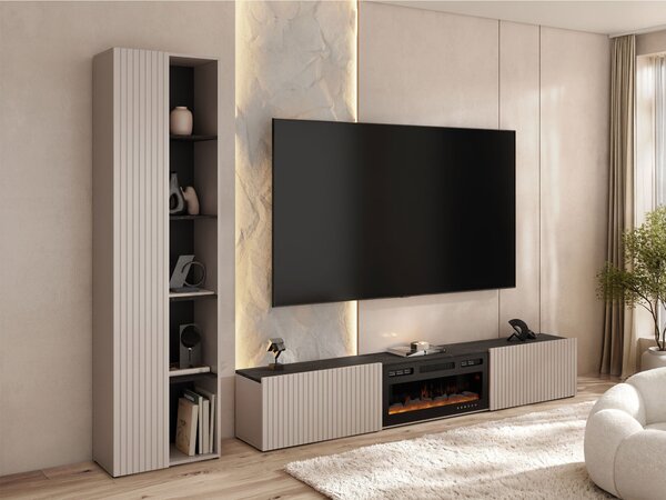 Set de living Comfivo Gaudos, Marmură neagră, Cașmir, MDF, PAL laminat, 79 kg