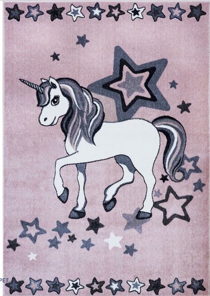 Covor Copii, Model Unicorn 18052 120, Roz Dreptunghi, Roz, 120x170