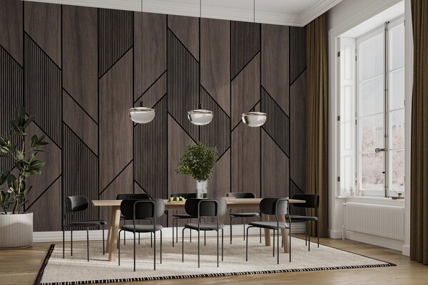 Fototapet Un lambriu de lemn cu linii negre, Fototapet textură, Fototapet populare, u97427 - Tapeko.ro
