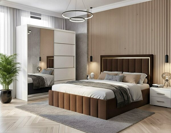 Set dormitor Atena Maro cu dulap alb