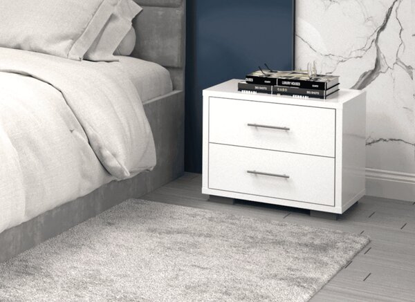 Set dormitor Atena Bej cu dulap alb