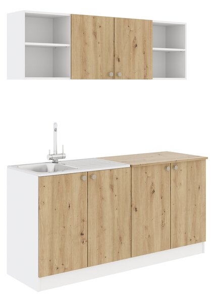 Set haaus Sena, Stejar Artisan/Alb, L 160 cm