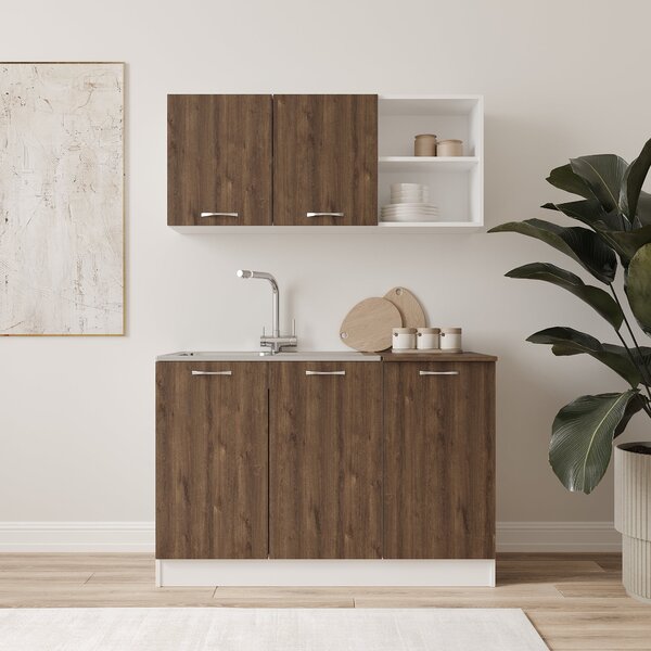 Set haaus Ara, Stejar Bronz/Alb, L 120 cm