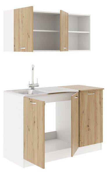 Set haaus Ara, Stejar Artisan/Alb, L 120 cm