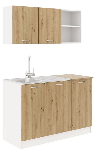 Set haaus Ara, Stejar Artisan/Alb, L 120 cm