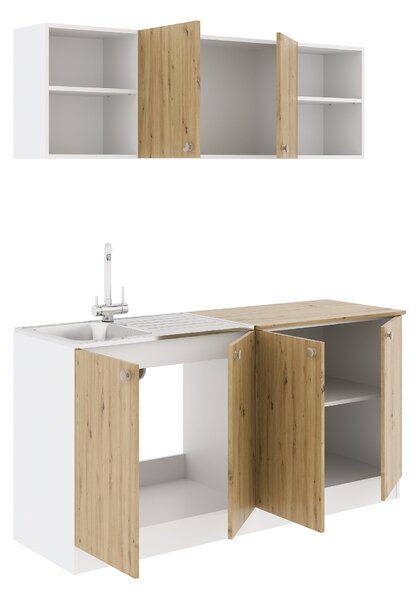 Set haaus Sena, Stejar Artisan/Alb, L 160 cm