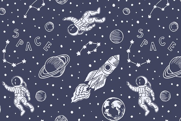 Fototapet Un model de obiecte spațiale, Fototapet spațiu cosmic, Fototapet populare, u97581 - Tapeko.ro