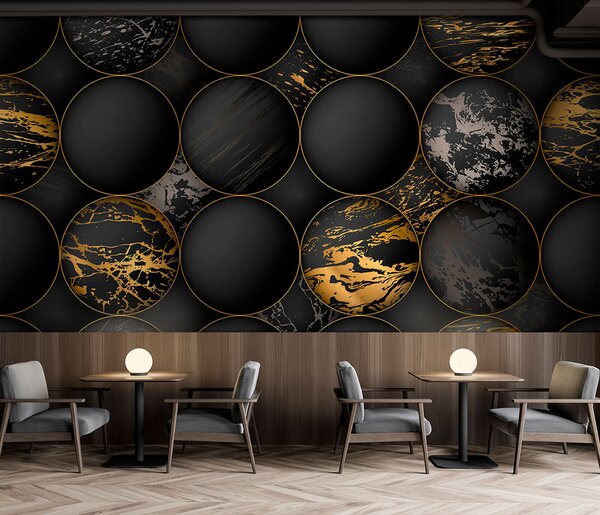 Fototapet Model elegant cu cercuri în culori contrastante, Fototapet 3D, Fototapet populare, u97726 - Tapeko.ro