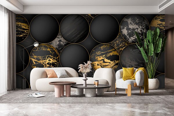 Fototapet Model elegant cu cercuri în culori contrastante, Fototapet 3D, Fototapet populare, u97726 - Tapeko.ro