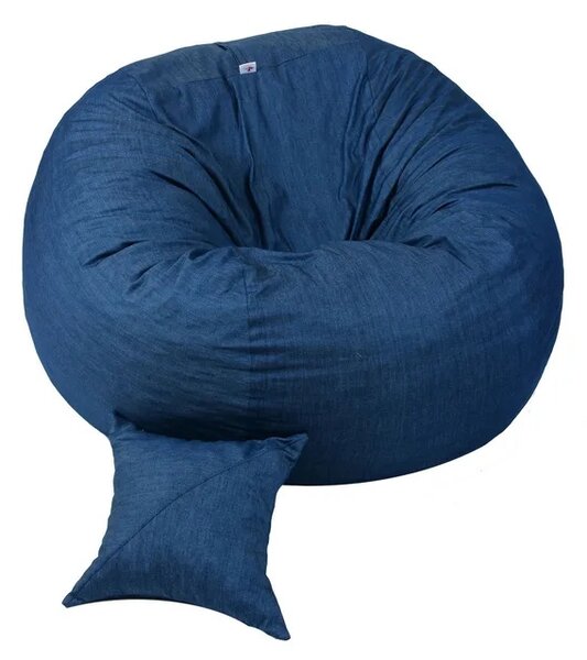 Set Fotoliu Matusalem cu Perna, Material Textil - Blue Denim
