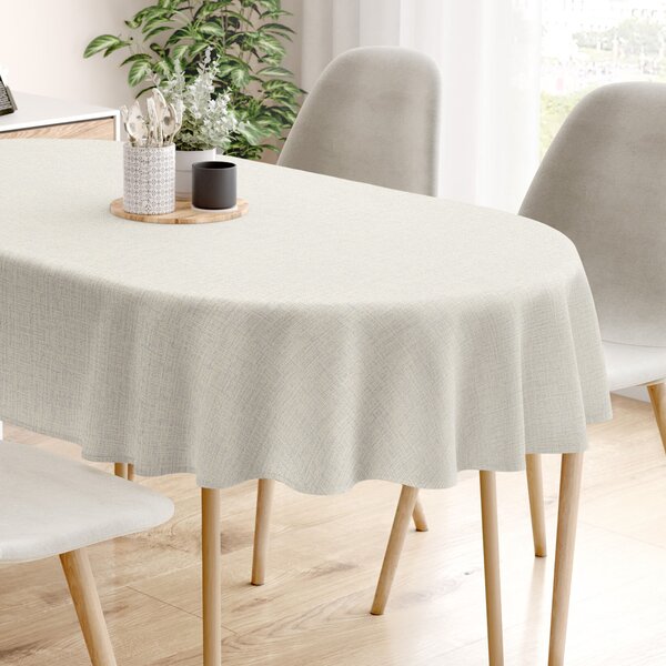 Goldea față de masă 100% bumbac - model striat - ovală 140 x 180 cm