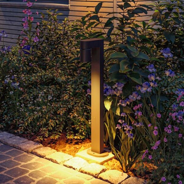 Paulmann Bornă luminoasă LED Kimu 1, antracit, 2.200 K, IP44, Negru, Aluminiu, Modern