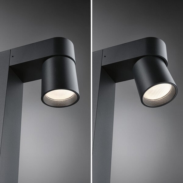 Paulmann Bornă luminoasă LED Kimu 1, antracit, 2.200 K, IP44, Negru, Aluminiu, Modern