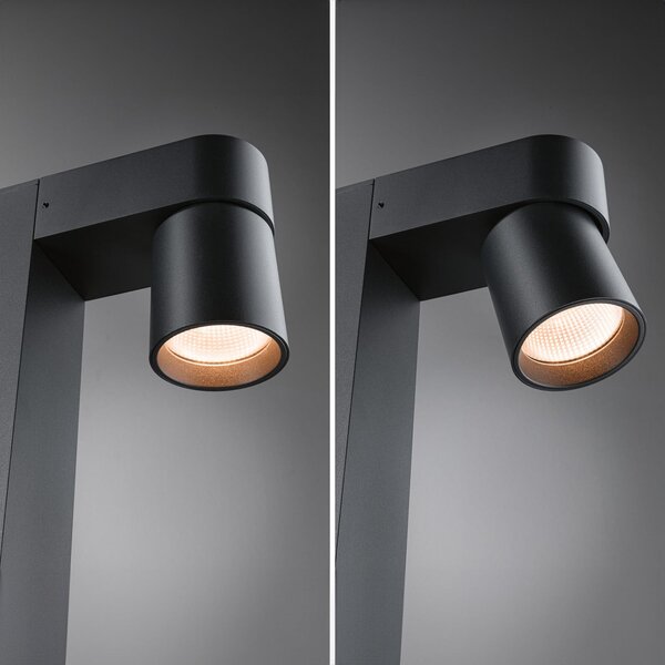 Paulmann Bornă luminoasă LED Kimu 2, antracit, 2.200 K, IP44, Negru, Aluminiu, Modern