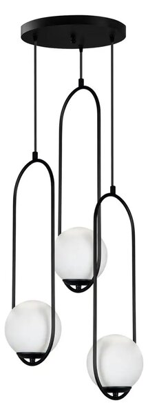 Lustra pendul cu 3 globuri negru alb homs ro180-11113