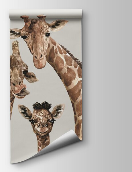 Fototapet Un grup de girafe cu capetele împreunate, Fototapet copii, Fototapet populare, u98525 - Tapeko.ro
