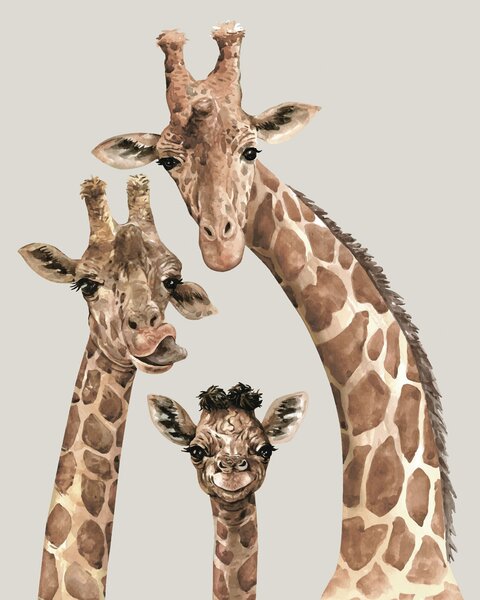 Fototapet Un grup de girafe cu capetele împreunate, Fototapet copii, Fototapet populare, u98525 - Tapeko.ro