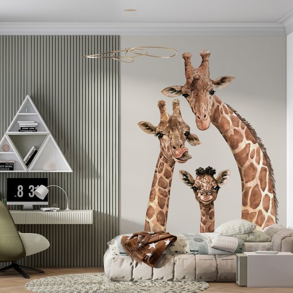 Fototapet Un grup de girafe cu capetele împreunate, Fototapet copii, Fototapet populare, u98525 - Tapeko.ro