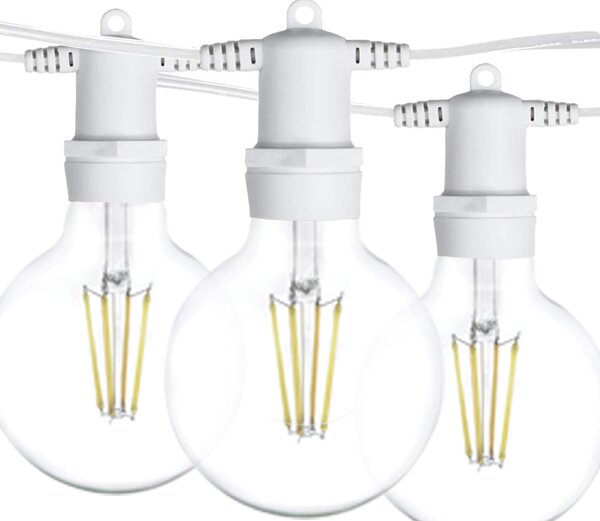 Ghirlanda luminoasa 10 m. cu 20 becuri mari G95 LED E27 interconectabila